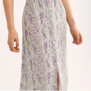 Free people- Katie button front midi snake print skirt